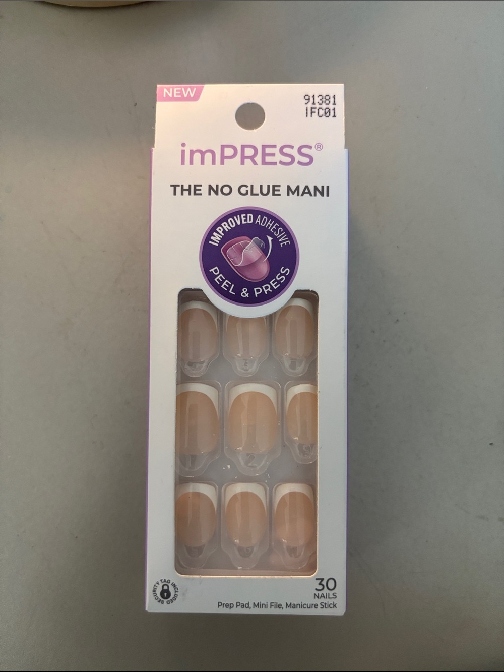 imPRESS Nude Beige French Tip Press-On Nails - 30 Pack